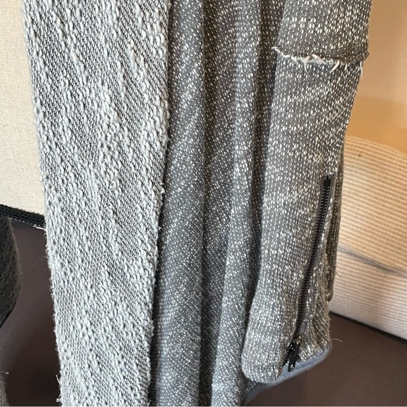 Free People In The Loop Open Front Long Heather Gray Draped Cardigan Sz XS - Picture 6 of 11